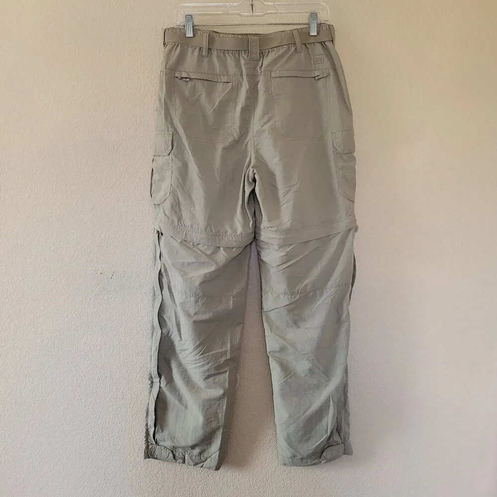 REI Co-op Sahara Convertible Pants Womens 10 Beige Relaxed Fit Zip Off Hiking